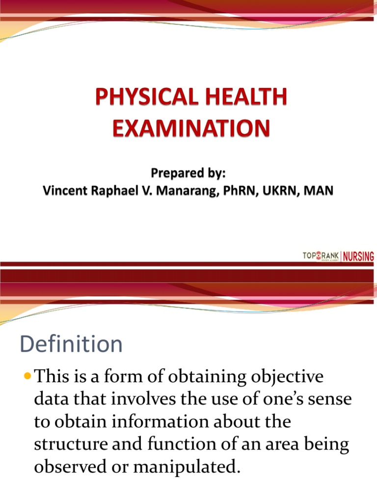 Physical Health Examination For Students PDF