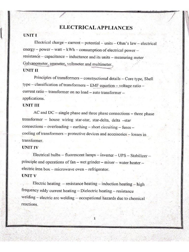 Electrical Appliances PDF