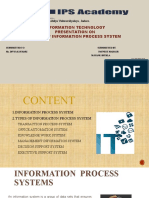 Information Technology Presentation On Types of Information Process System