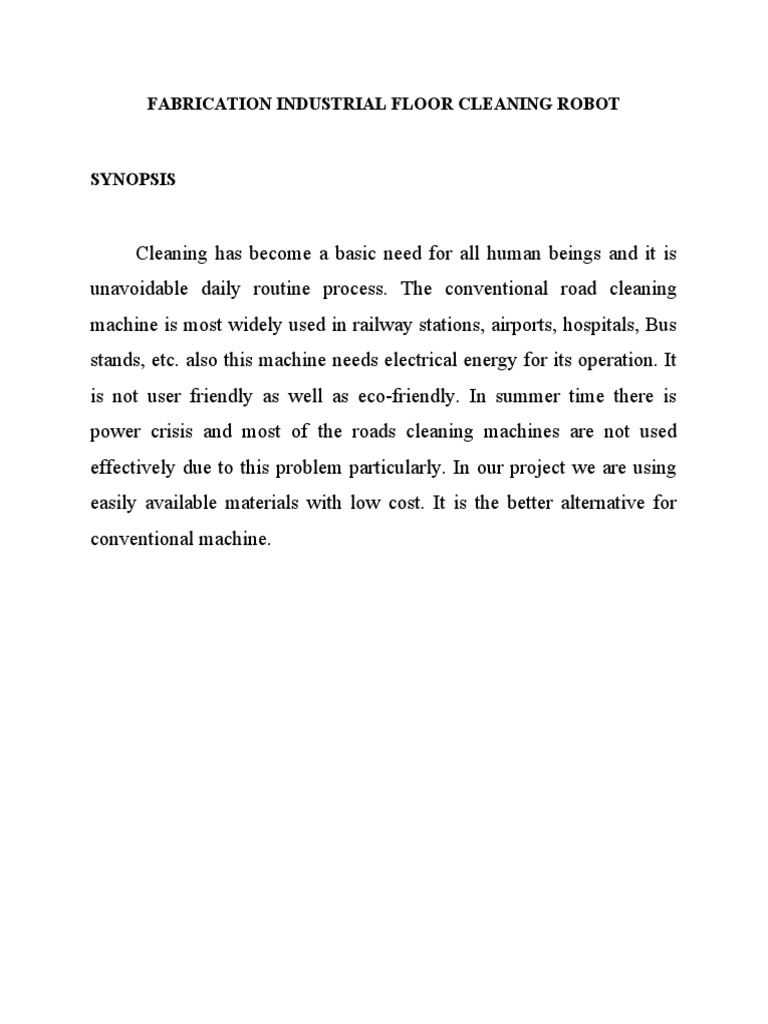 Fabrication Industrial Floor Cleaning Robot PDF