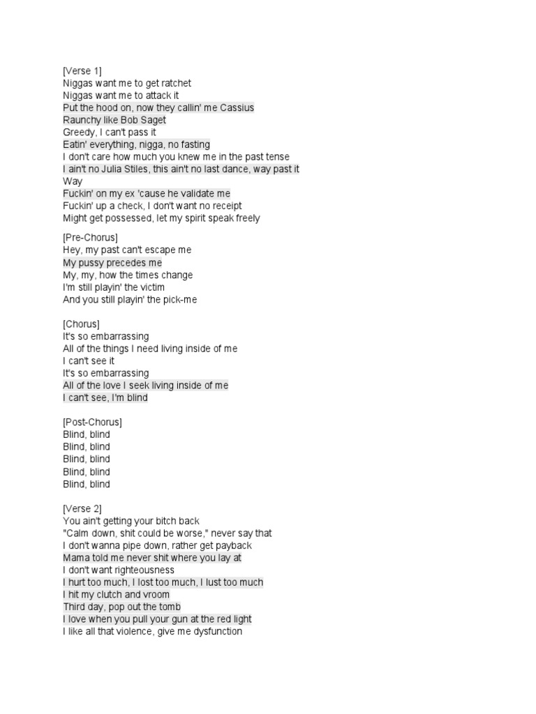 Document 4 Blind Lyrics | PDF
