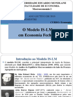 Aula Teorica Sobre o Modelo Hicksiano (Modelo is-LM) em Economia Fechada