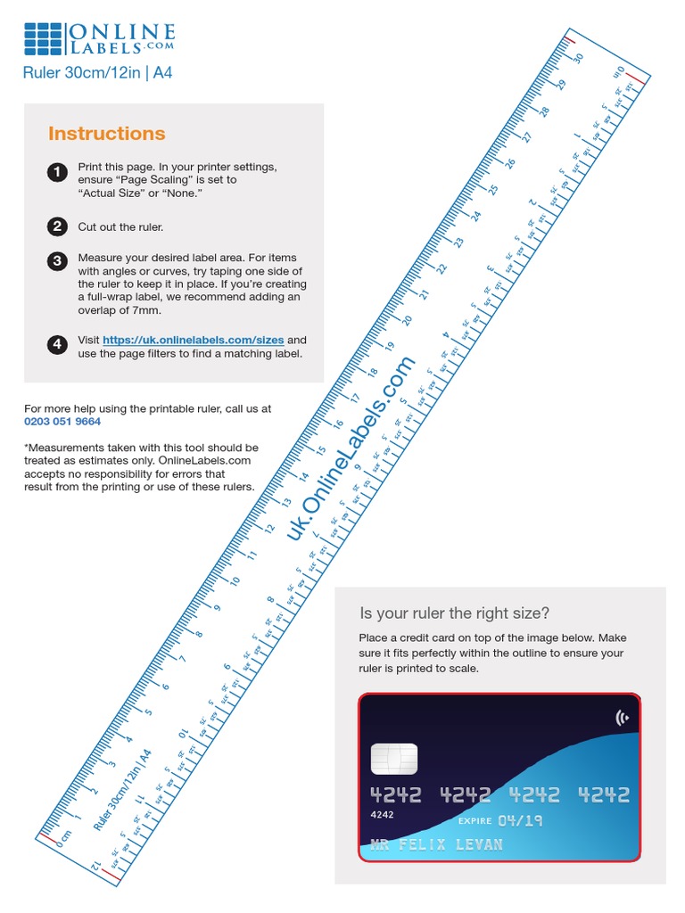 A4 Printable Ruler | PDF | Graphic Design | Printing