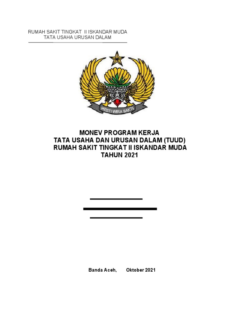 Monev Program Kerja RS Iskandar Muda 2021 | PDF