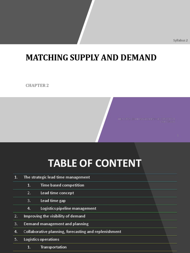 CHAPTER - 2 - Matching Supply and Demand | PDF | Warehouse | Supply ...