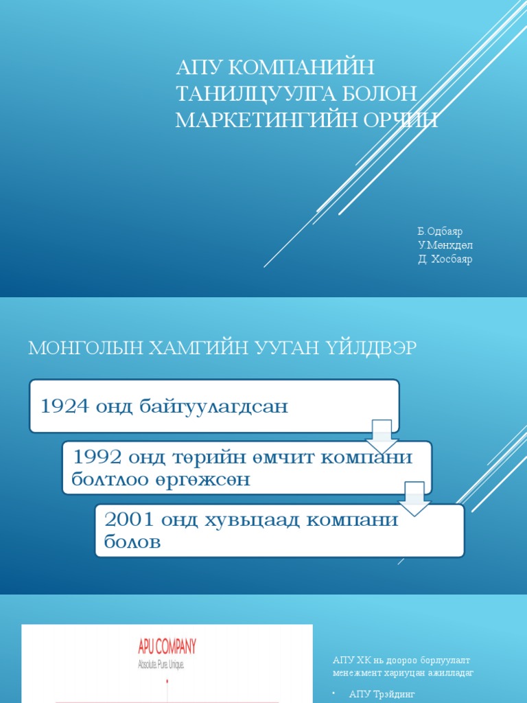 Байгууллагын танилцуулга | PDF