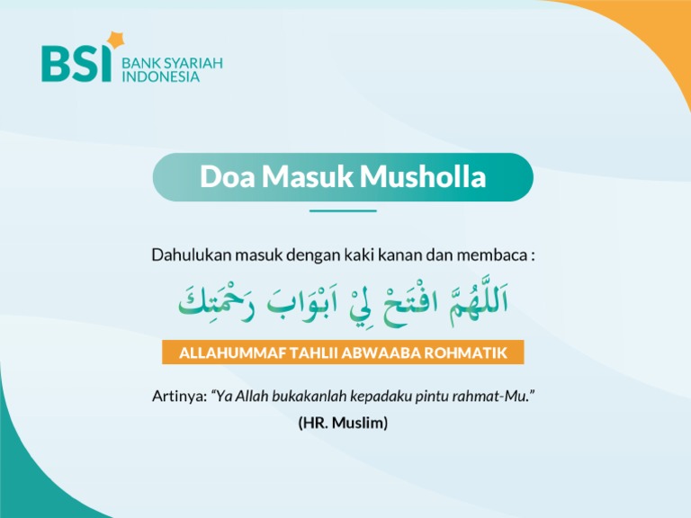 Signage BSI Doa Harian 20x15cm-Doa Masuk Musholla | PDF