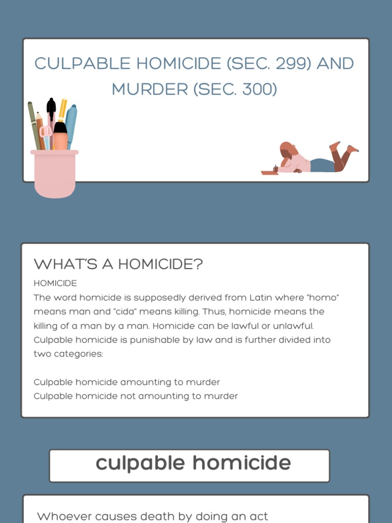Culpable Homicide vs. Murder Explained | PDF | Murder | Homicide