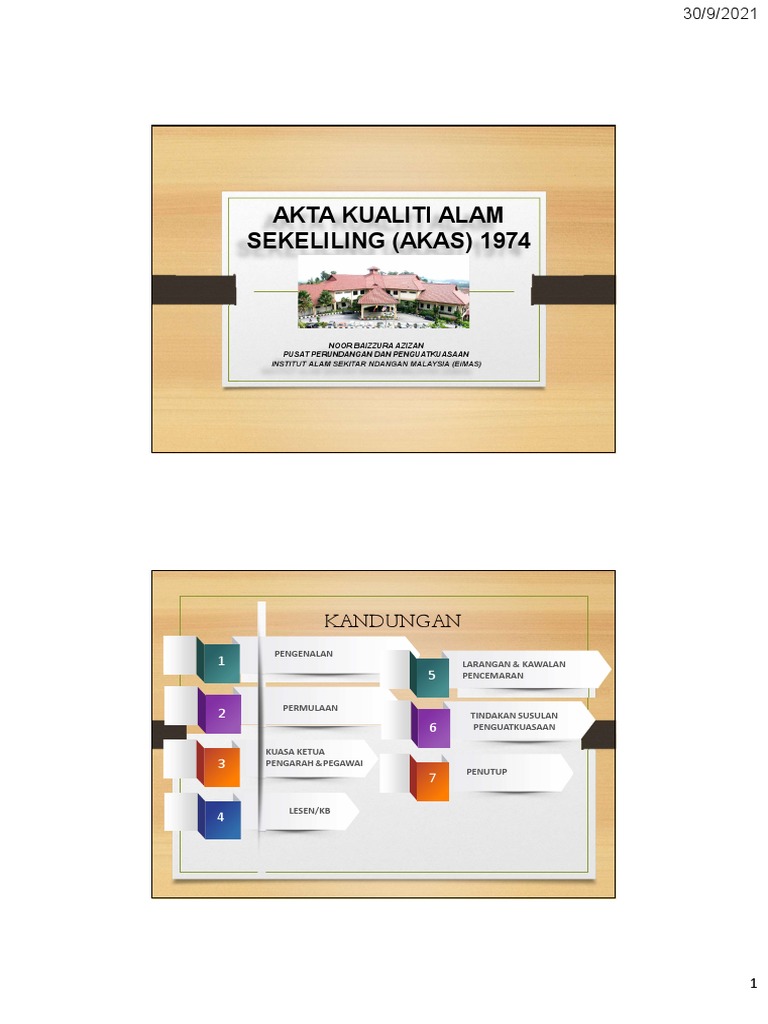 Akta Kualiti Alam Sekeliling Akas 1974 | PDF