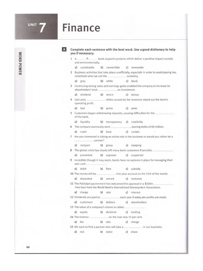 Workbook Unit7 | PDF