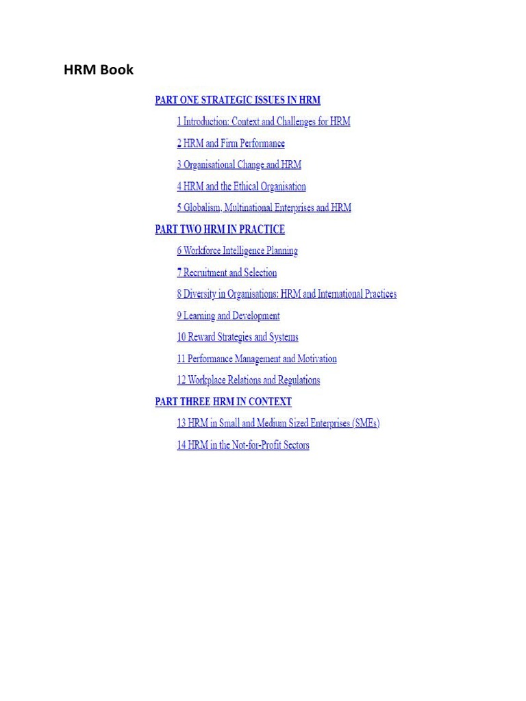 HRM Book | PDF | Human Resource Management | Strategic Management