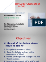 Composition and Function of Blood: DR - Mohammed Alotaibi