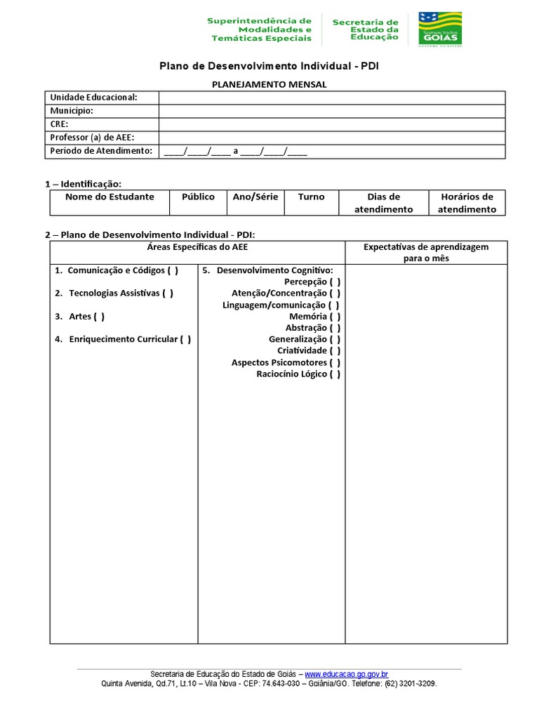 Plano de Desenvolvimento Individual - PDI | PDF