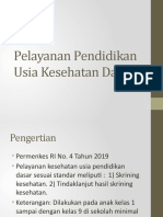 Pelayanan Pendidikan Usia Kesehatan Dasar