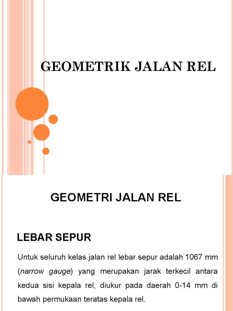 Geometri Jalan Rel Persyaratan Dan Rumus Rumus Dasar Pdf