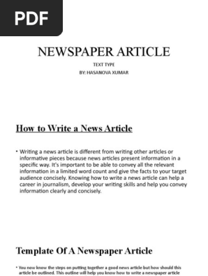 Newspaper Article