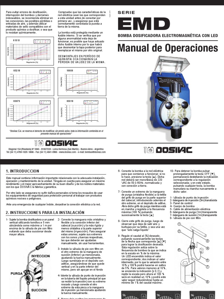 Manual Bomba Dosificadora EMD LED | PDF