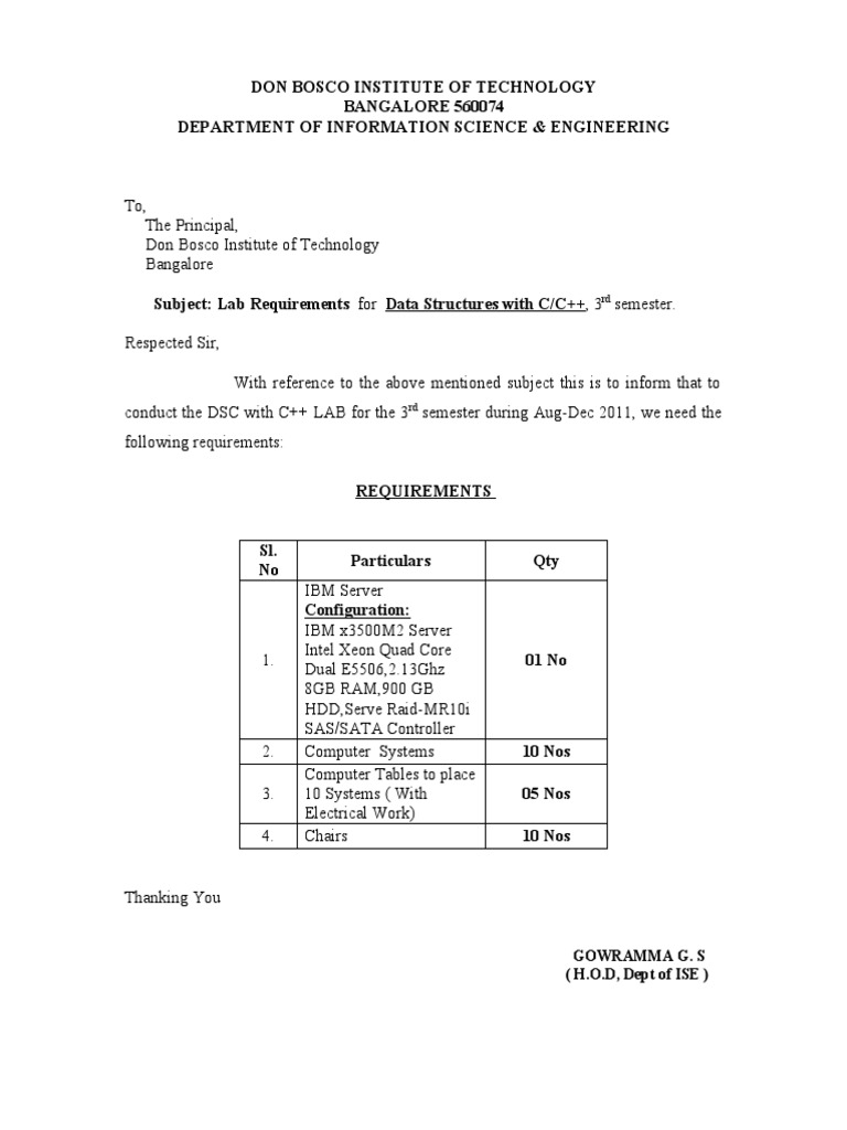 Lab Requirements (DSC Lab) AugDec 2011 PDF