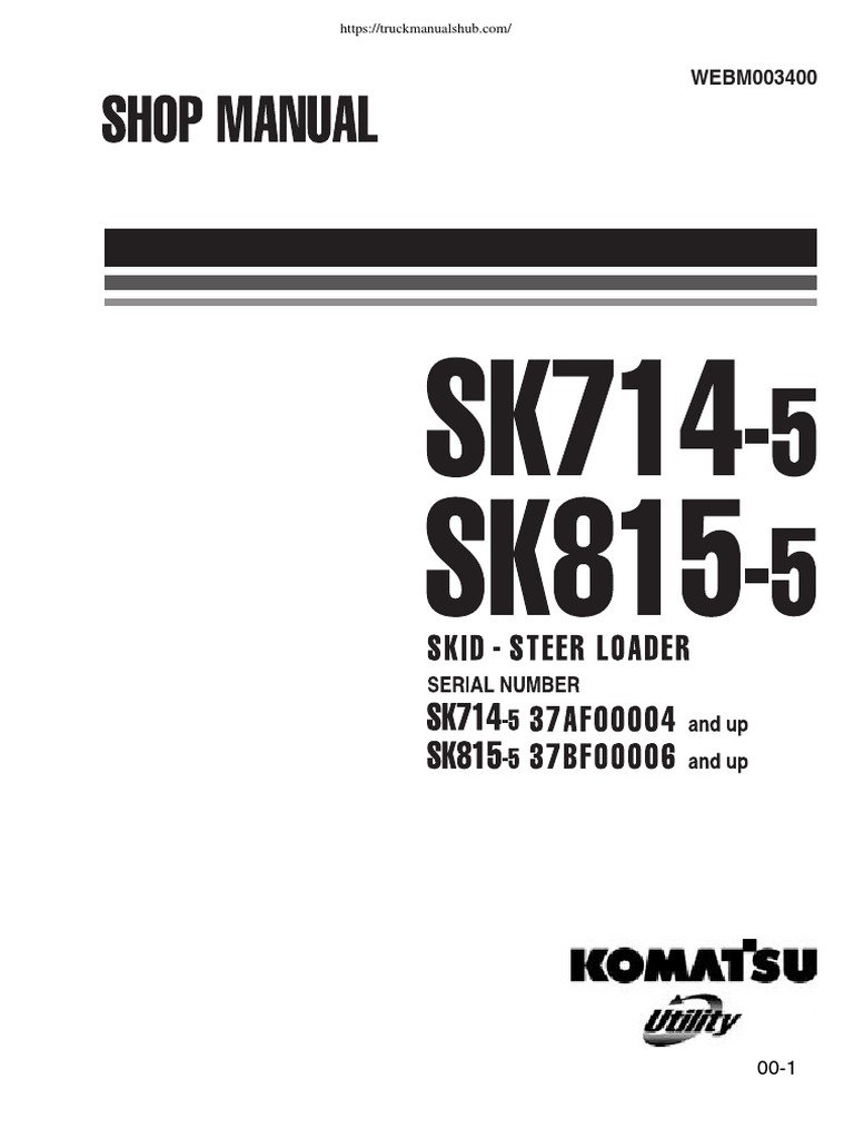 Komatsu SK714 Sk8155 Turbo Shop Manual PDF Motor Oil Color