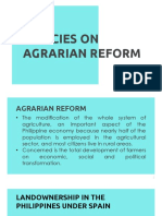 Policies On Agrarian Reform