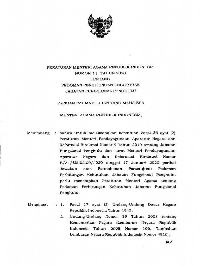 Pma No 11 Tahun 2020 1 Pdf