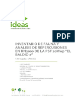 Inventario de Fauna Y Análisis de Repercusiones en Rn2000 de La PSF 20Mwp "El Baldio 2"