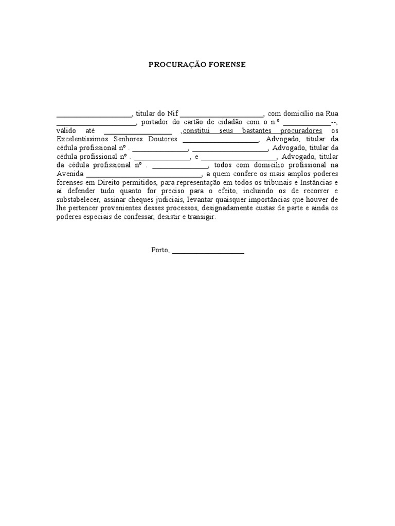 Minuta Procuracao Forense