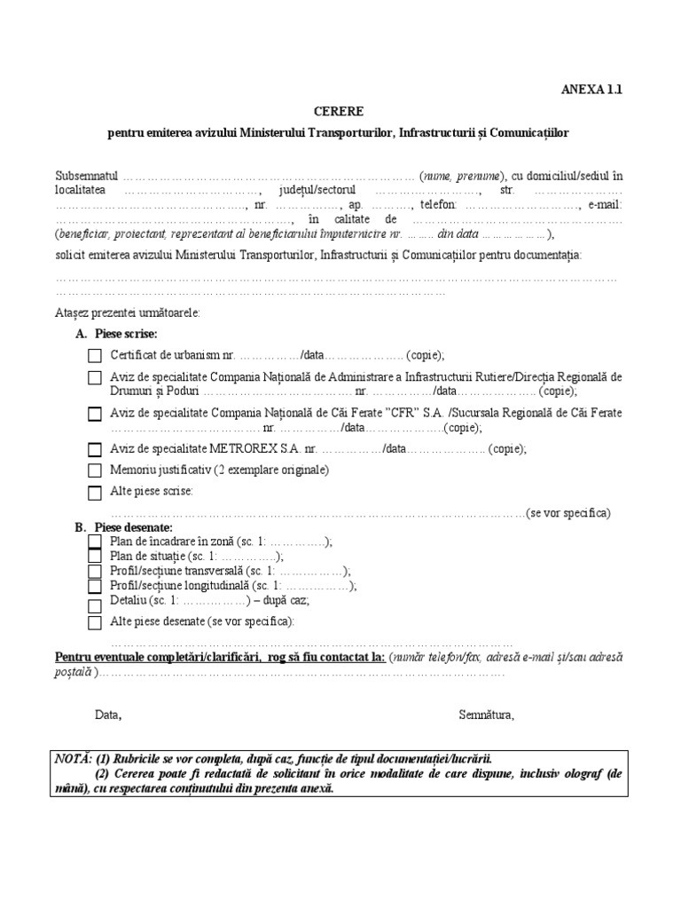 Formular Cerere | PDF