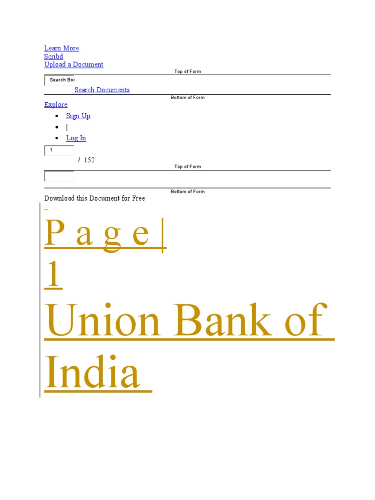 Page - : Union Bank of India | PDF | Scribd | Business