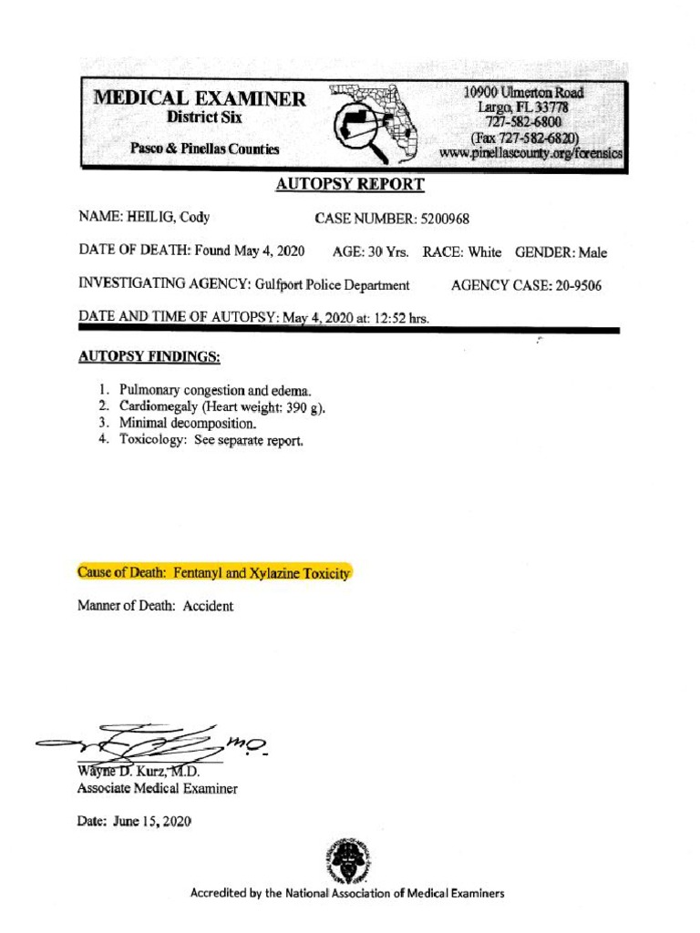 Cody Heilig Autopsy Report | PDF
