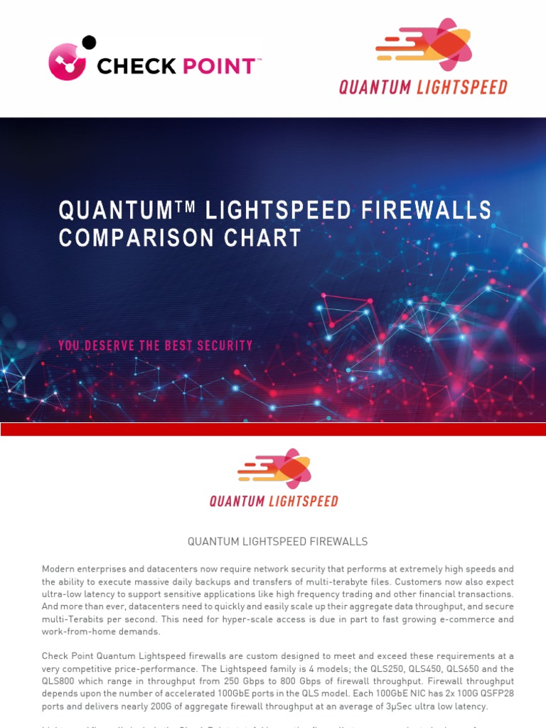 Checkpoint Lightspeed Firewall Comparison Chart PDF Firewall Computer Network