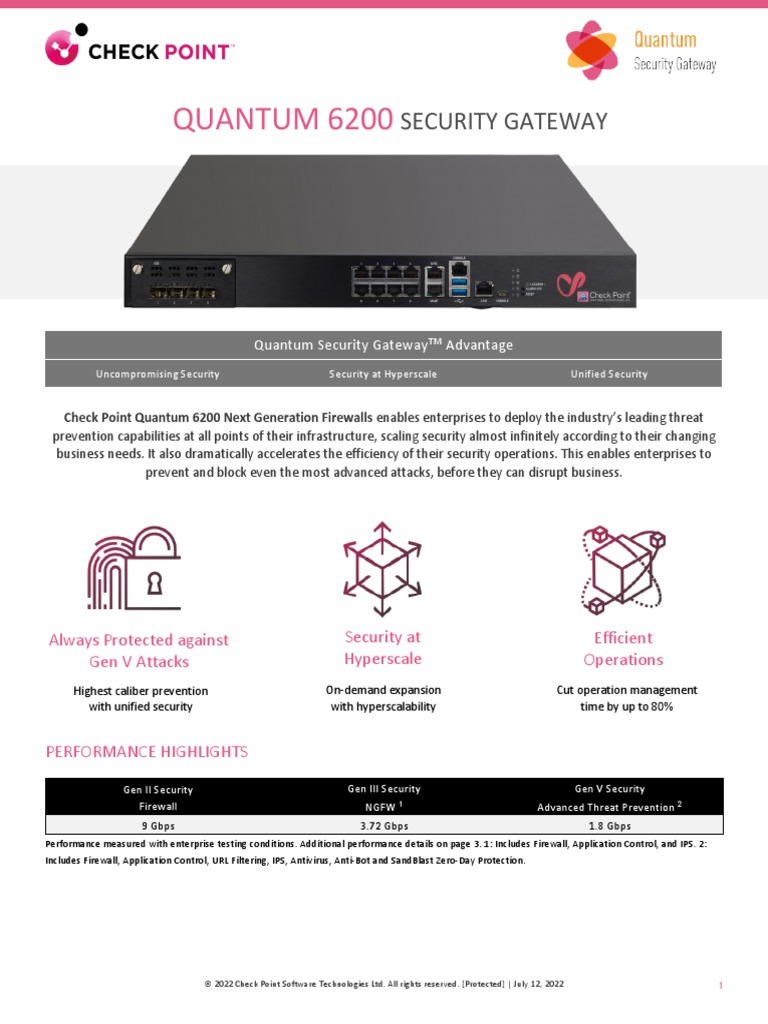 6200 Security Gateway Datasheet | PDF | Firewall (Computing) | Virtual ...