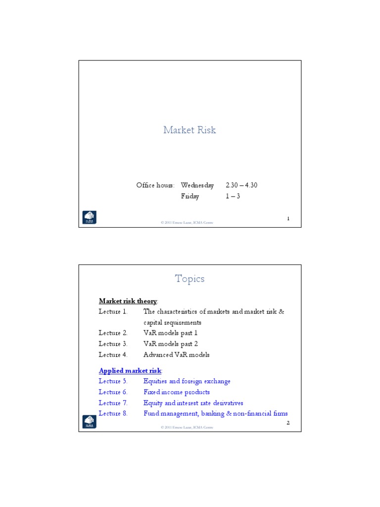 MR 2011 | PDF | Financial Risk | Value At Risk