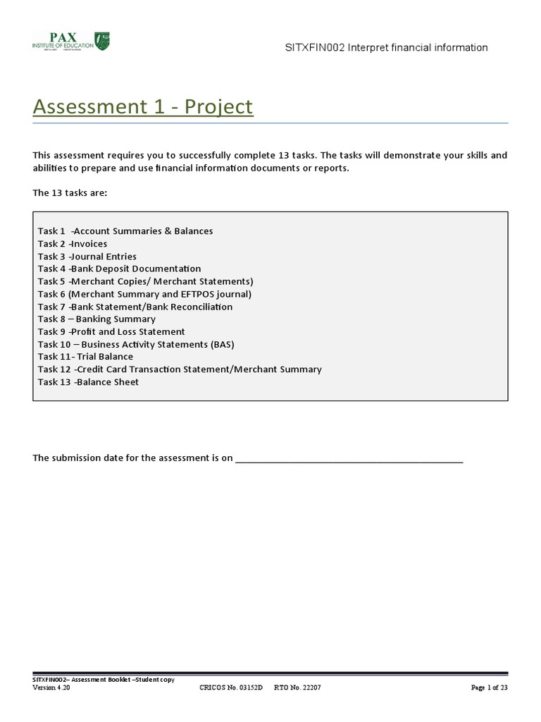 Financial Information Task Guide | PDF | Debits And Credits | Accounting