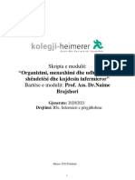 Org, Menagjimi Dhe Udheheqja Ne Shendetesi Dhe Kujdes Infermieror