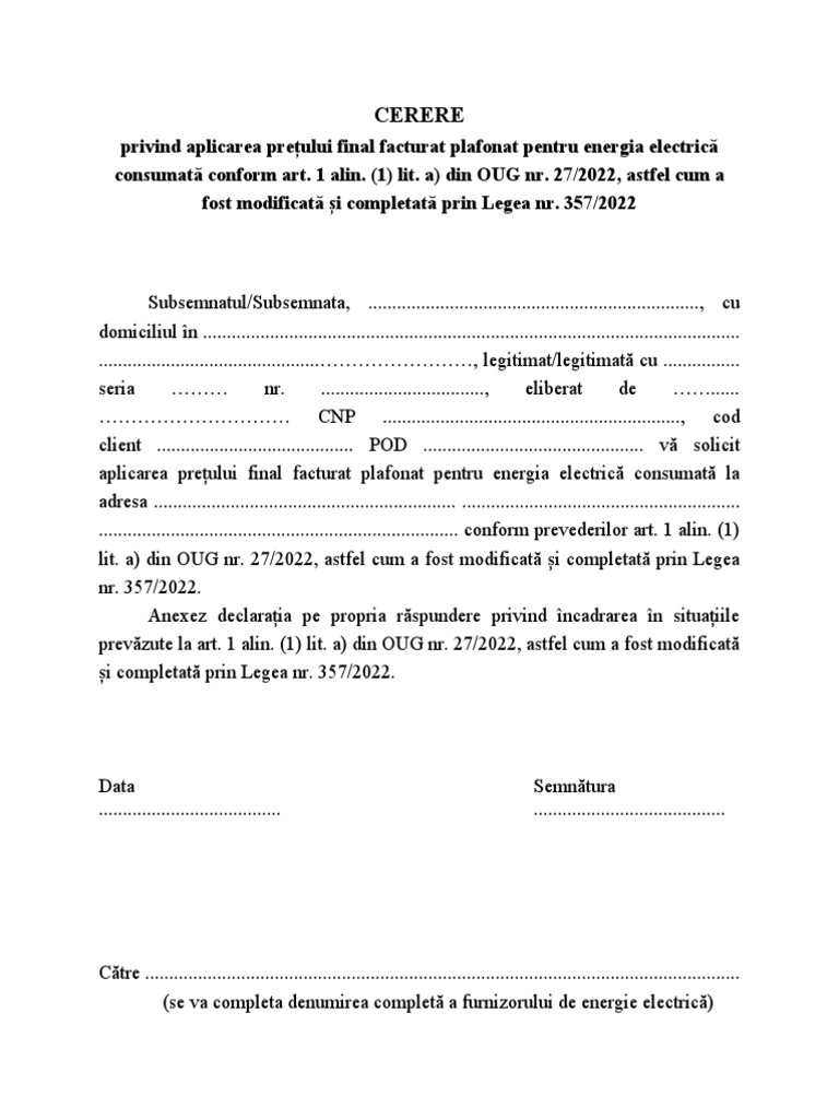 Model de Cerere | PDF