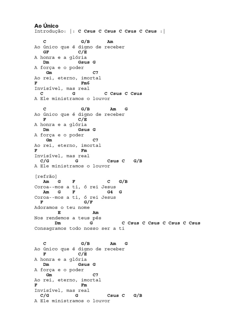 Ao Único C Cifra PDF