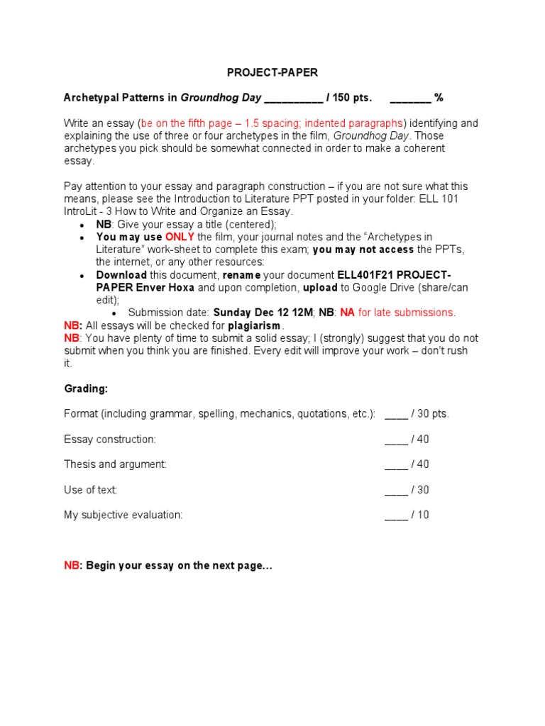 Project Paper | PDF | Essays | Hero