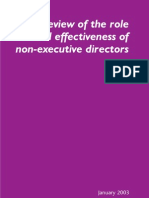 Review of the Role and Affectiveness of Non-executive Directors