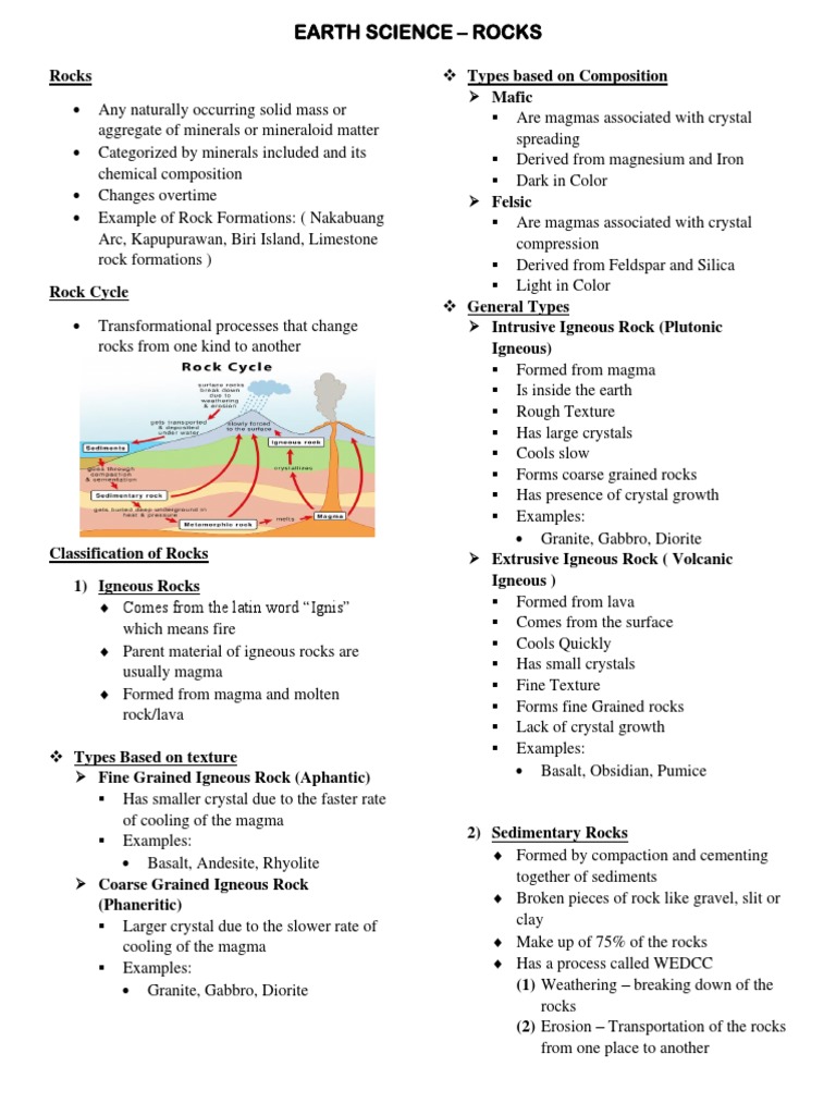 3 Rocks - Lecture (Need Edit) | PDF | Rock (Geology) | Igneous Rock