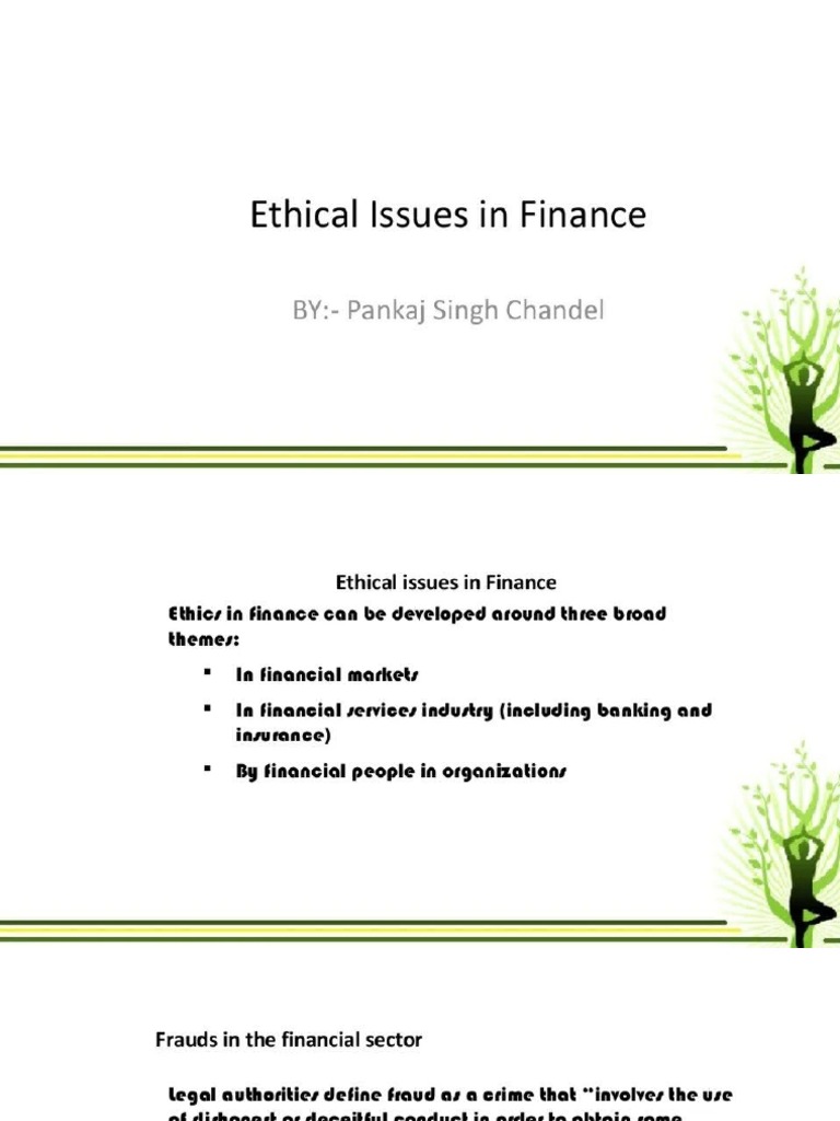 Ethical Issues in Finance PDF