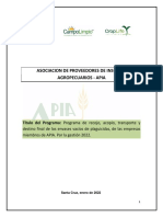 Programa de Recojo Acopio Transporte y Destino Final de Los Envases Vacios de Plaguicidas, 2022