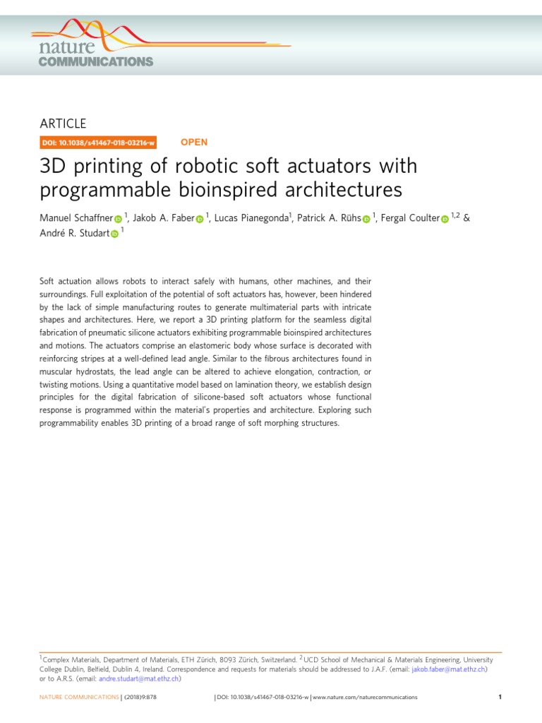 3D Printing of Robotic Soft Actuators With | PDF | Actuator | Young's ...