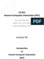 4 22865 CS451 2018 1 1 1 CS451 HCI 01 Introduction To HCI and Design Principles