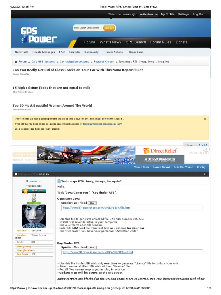 Tools Maps RT6, Smeg, Smeg+, Smeg+Iv2 PDF Forum