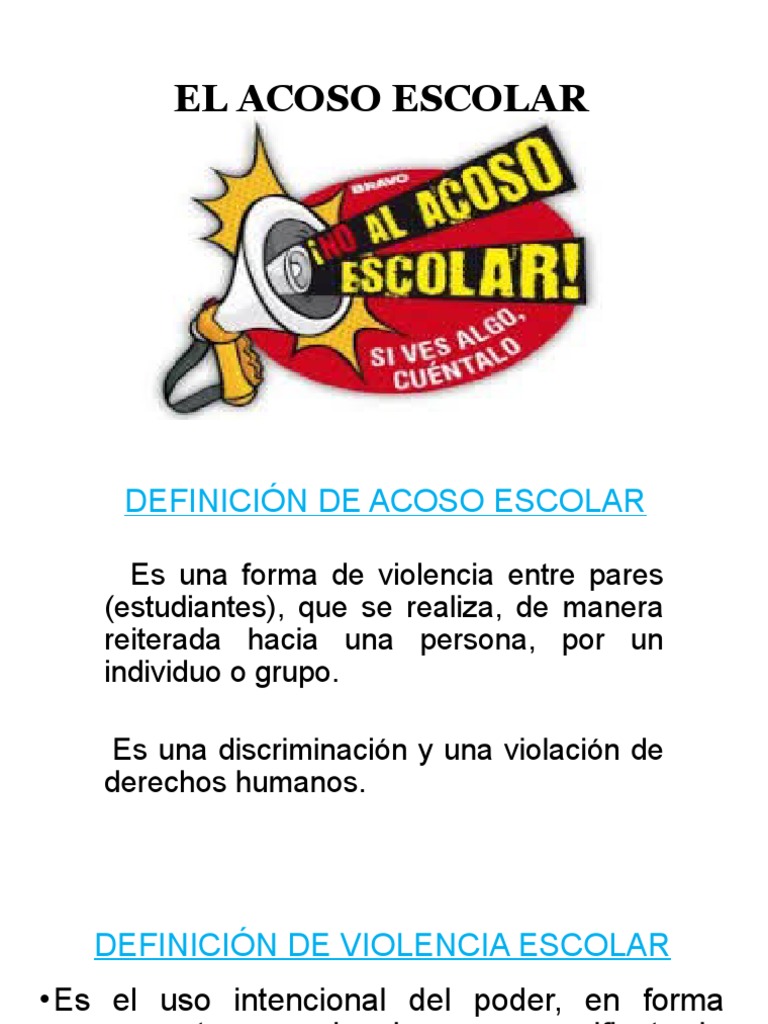 Definición y prevención del acoso escolar | PDF | Violencia | Intimidación