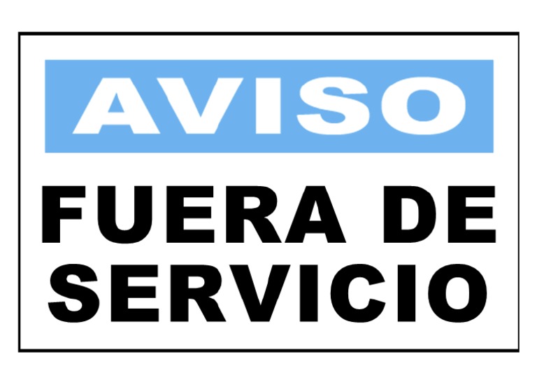 Aviso Fuera De Servicio Pdf