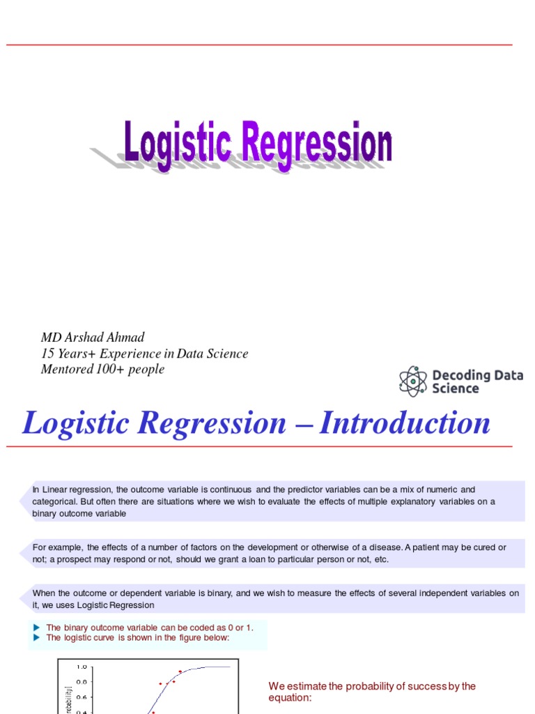 Logistic Regression | PDF | Dependent And Independent Variables ...