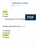 Human Eye MCQs