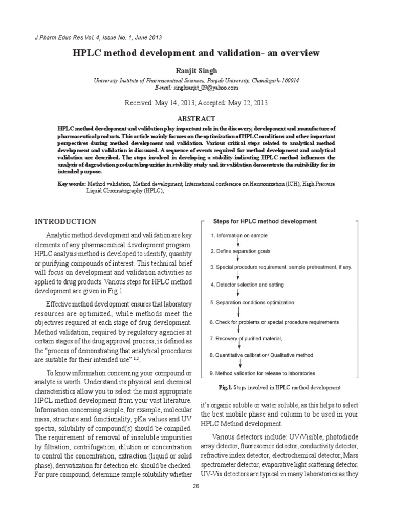 HPLC Method Development and Validation | PDF | Detection Limit | High ...
